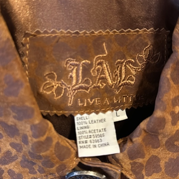 NWT Leather Leopard Print Jacket - Picture 2 of 8